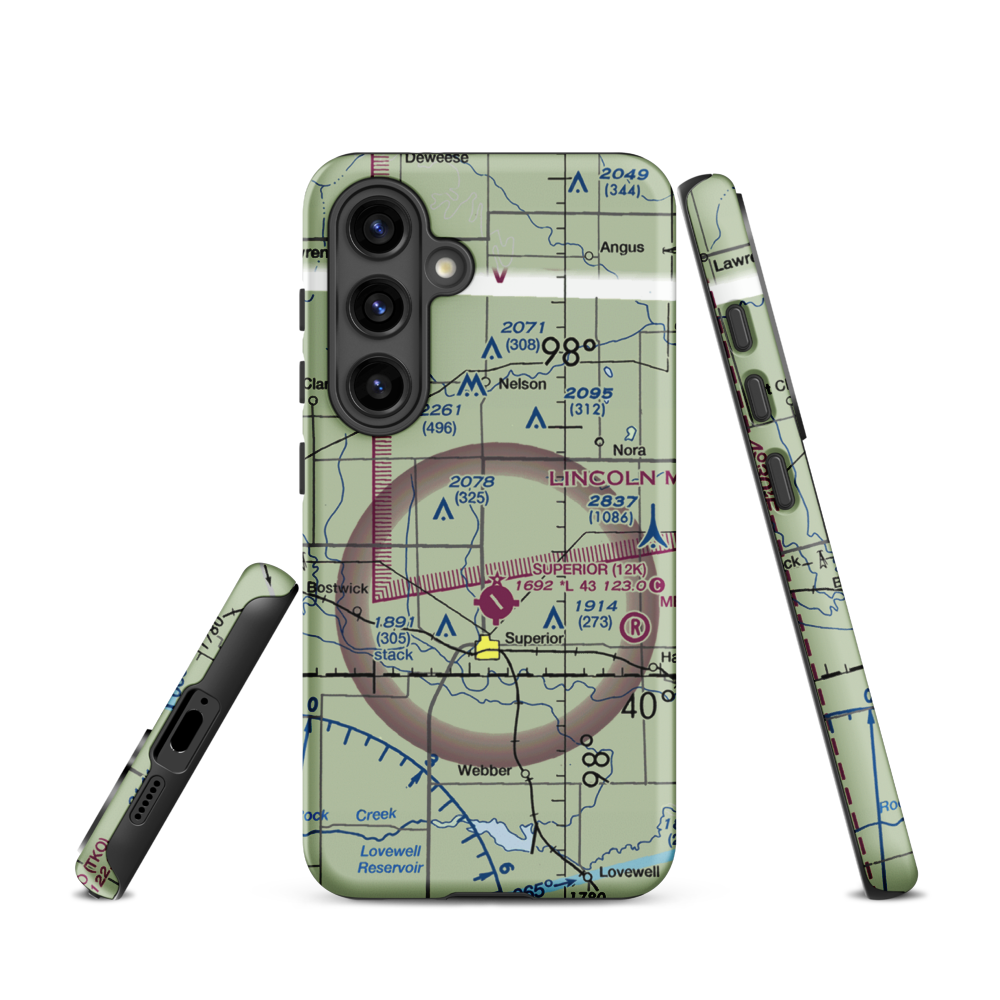 Rempe Private Airport (NE87) VFR Sectional Samsung Phone Case Samsung Galaxy S24 model shown