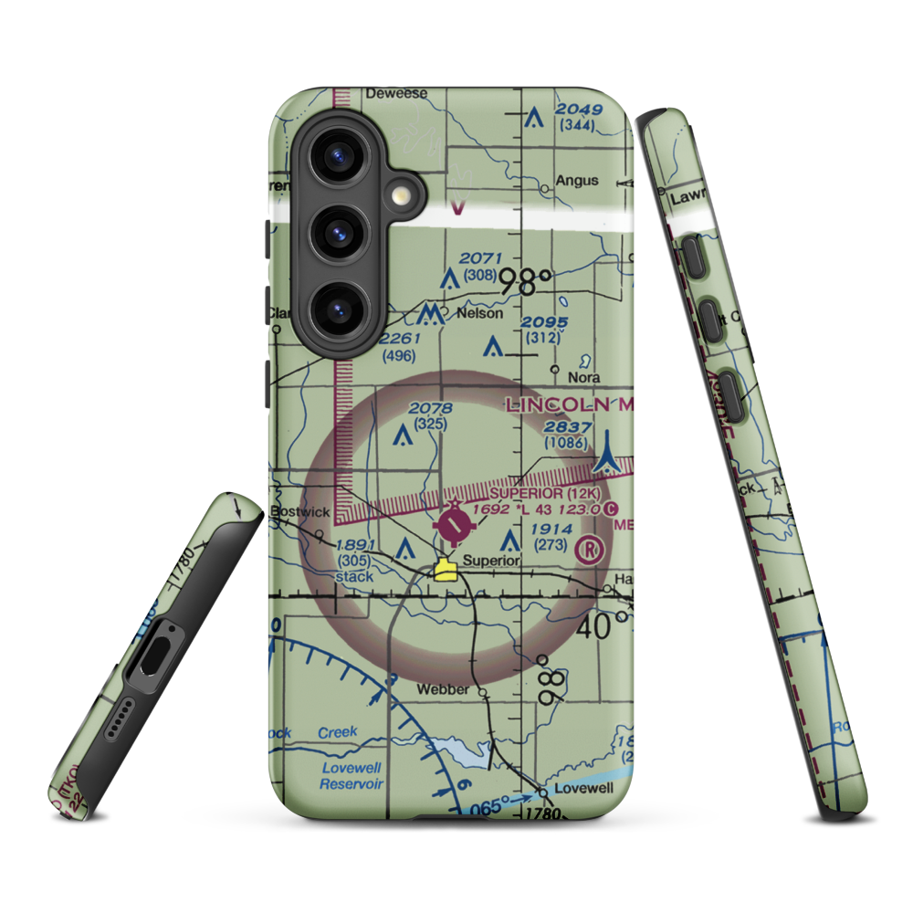 Rempe Private Airport (NE87) VFR Sectional Samsung Phone Case Samsung Galaxy S24 Plus model shown