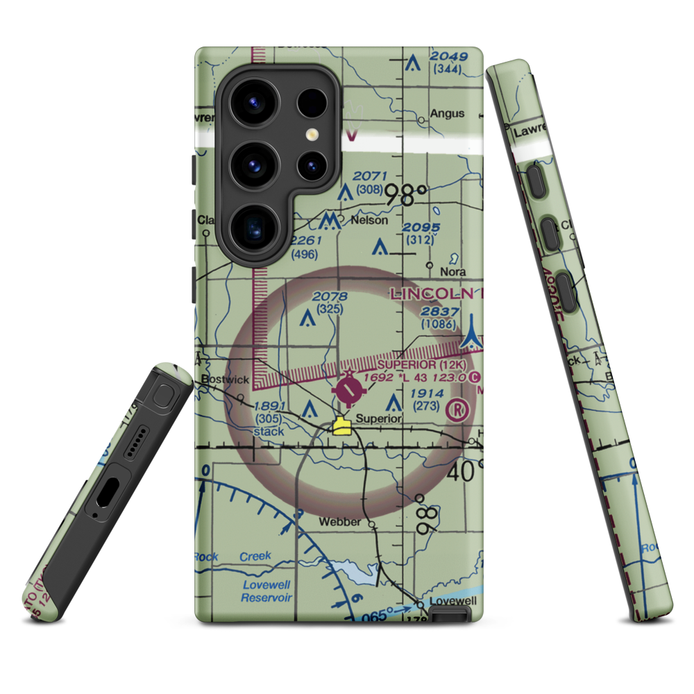 Rempe Private Airport (NE87) VFR Sectional Samsung Phone Case Samsung Galaxy S24 Ultra model shown