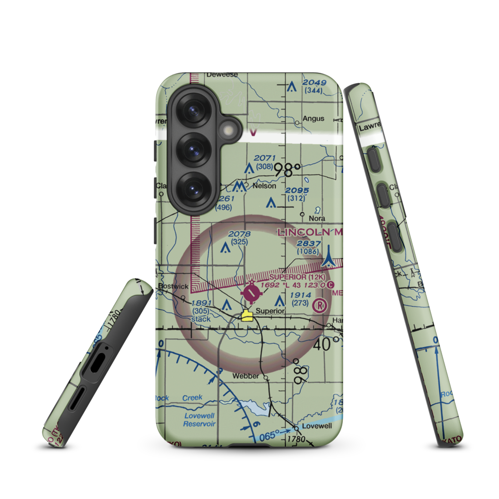 Rempe Private Airport (NE87) VFR Sectional Samsung Phone Case Samsung Galaxy S25 model shown