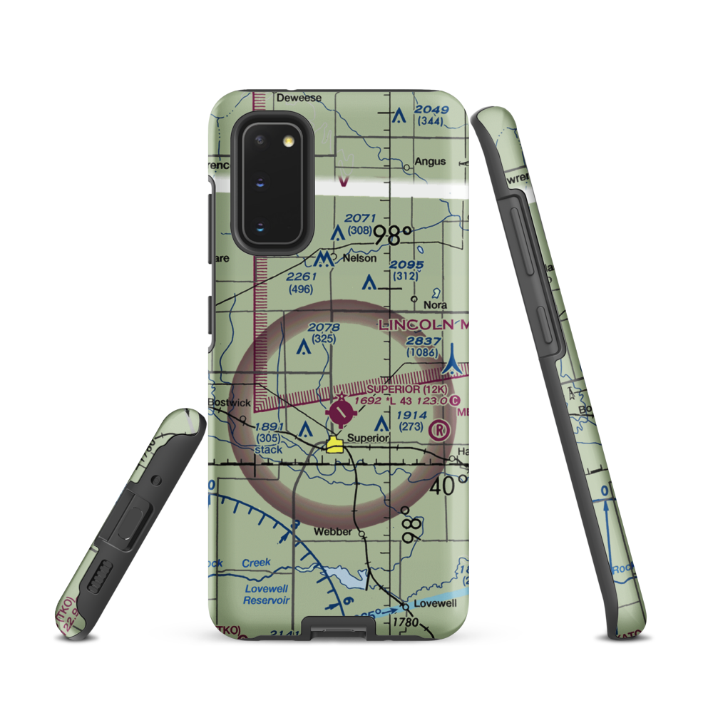Rempe Private Airport (NE87) VFR Sectional Samsung Phone Case Samsung Galaxy S20 model shown