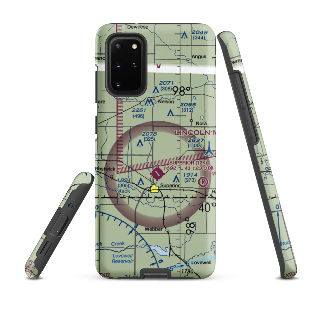 Rempe Private Airport (NE87) VFR Sectional Samsung Phone Case Samsung Galaxy S20 Plus model shown