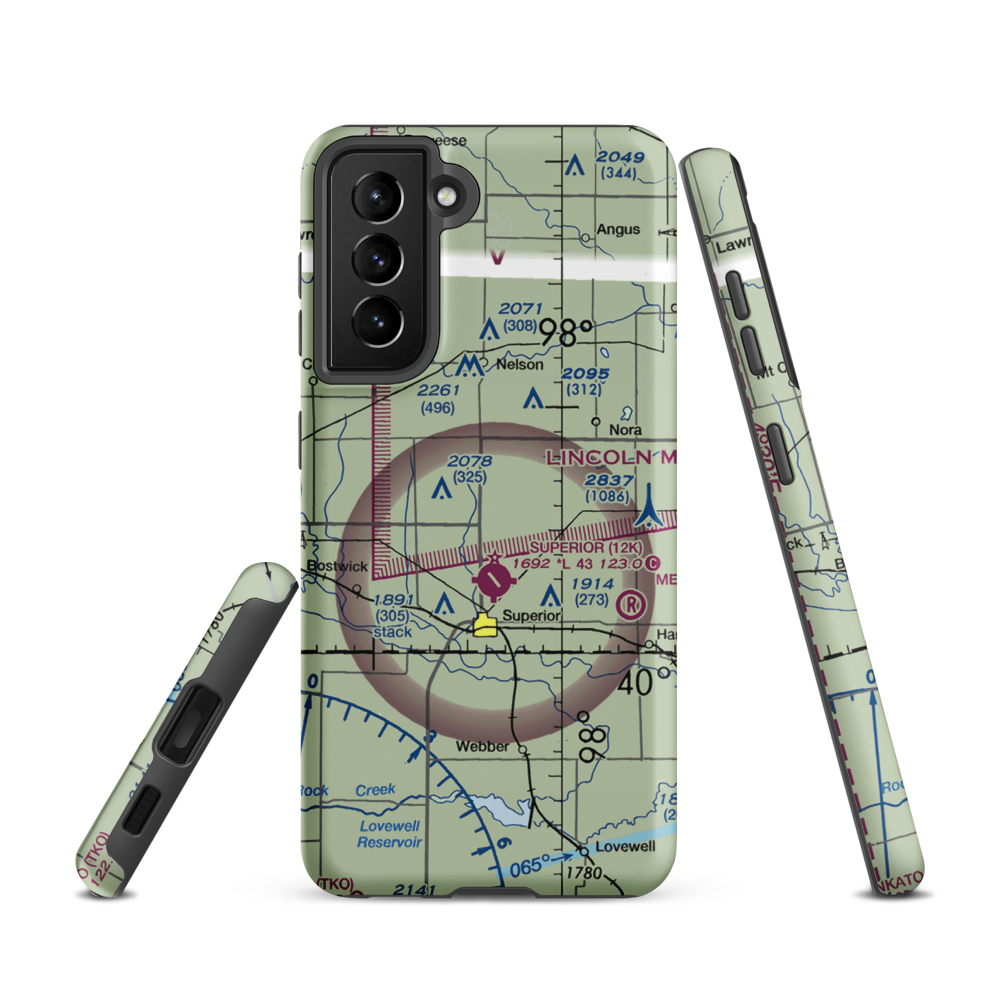 Rempe Private Airport (NE87) VFR Sectional Samsung Phone Case Samsung Galaxy S21 model shown