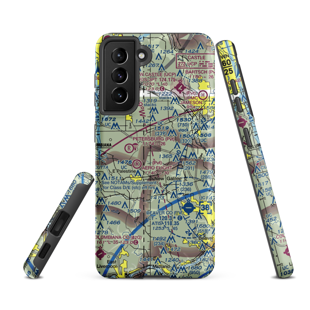 Reno Airport (PN11) VFR Sectional Samsung Phone Case Samsung Galaxy S21 FE model shown