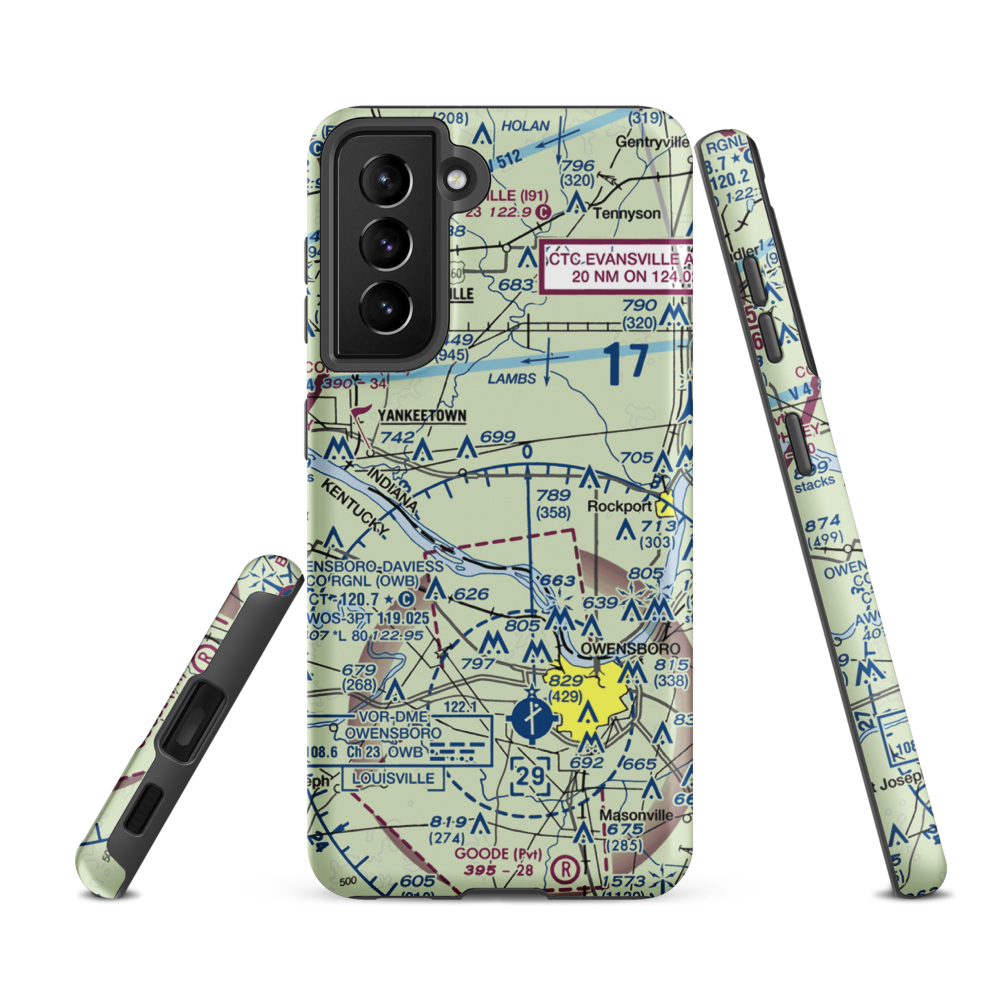 Renshaw Airport (II45) VFR Sectional Samsung Phone Case Samsung Galaxy S21 FE model shown