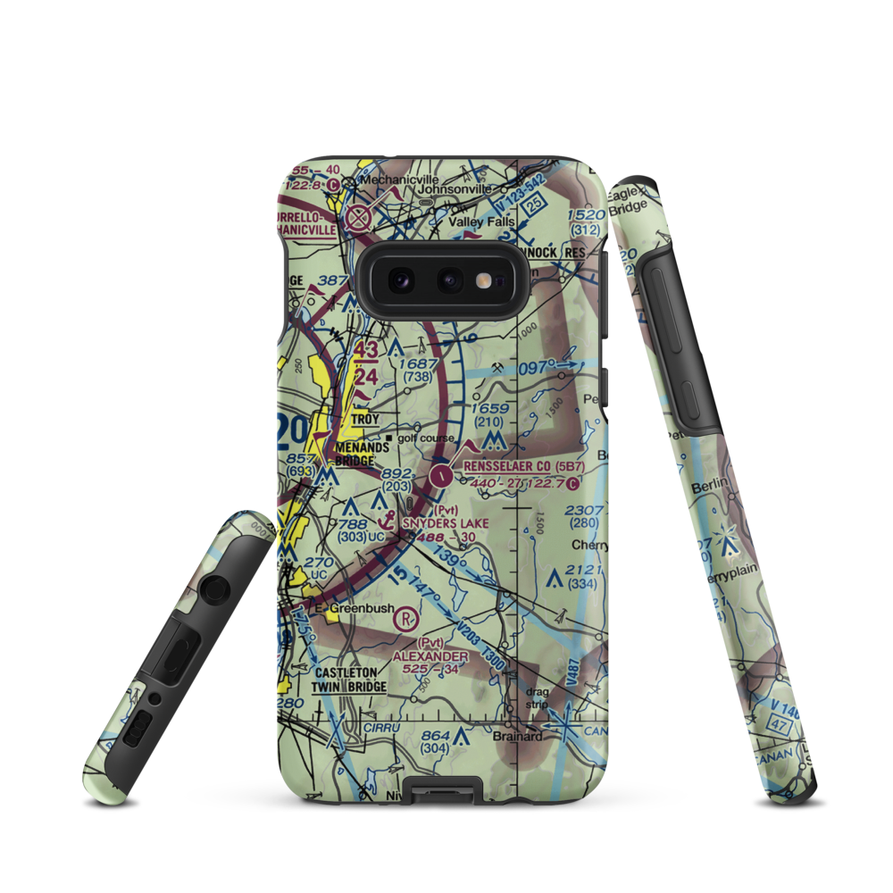 Rensselaer County Airport (5B7) VFR Sectional Samsung Phone Case Samsung Galaxy S10 Plus model shown