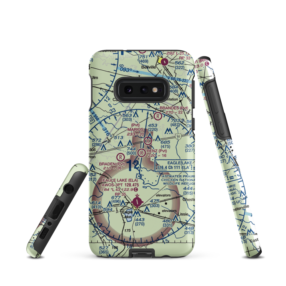 Renz Ranch Airport (5TE7) VFR Sectional Samsung Phone Case Samsung Galaxy S10 Plus model shown