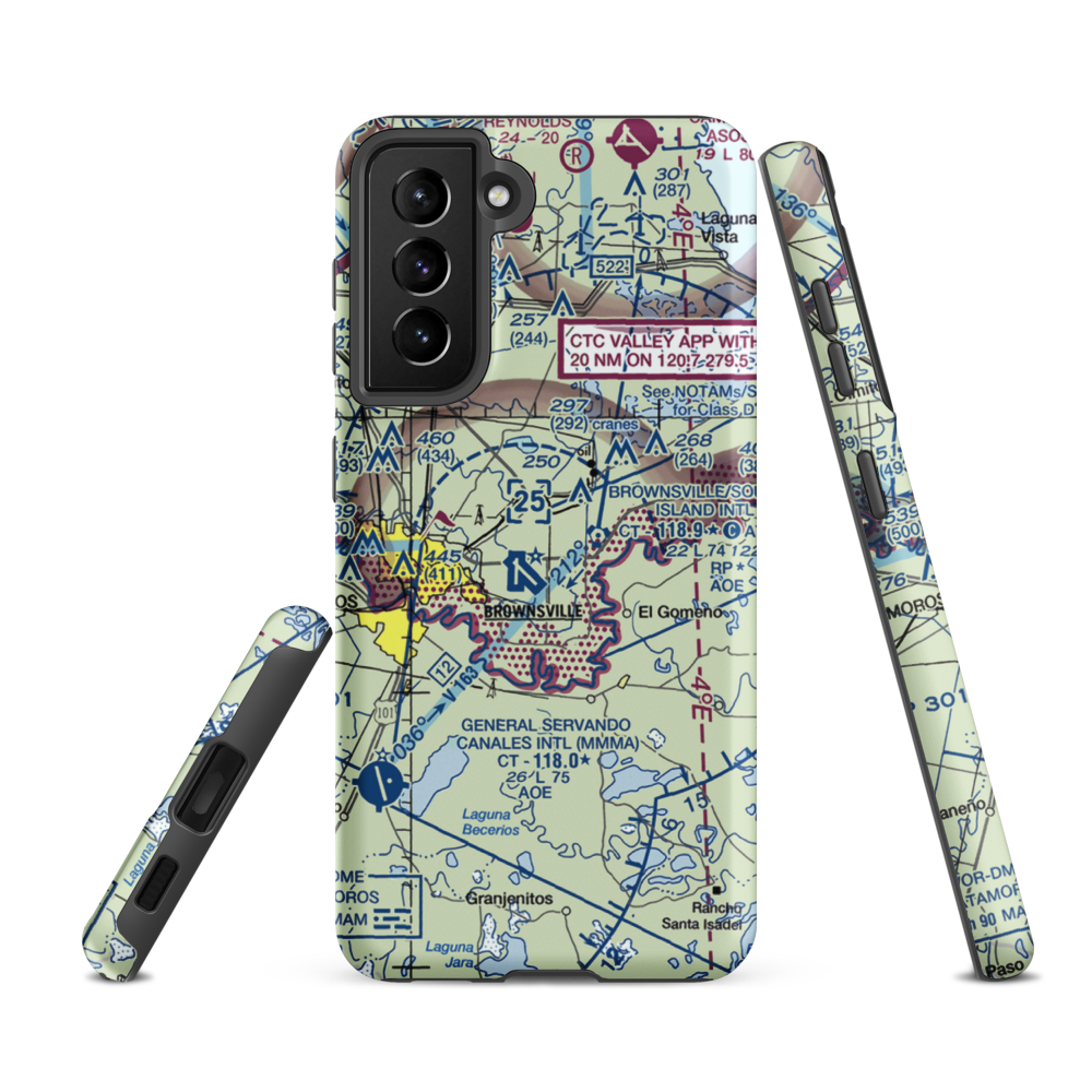 Resaca Airstrip (80TX) VFR Sectional Samsung Phone Case Samsung Galaxy S21 Ultra model shown