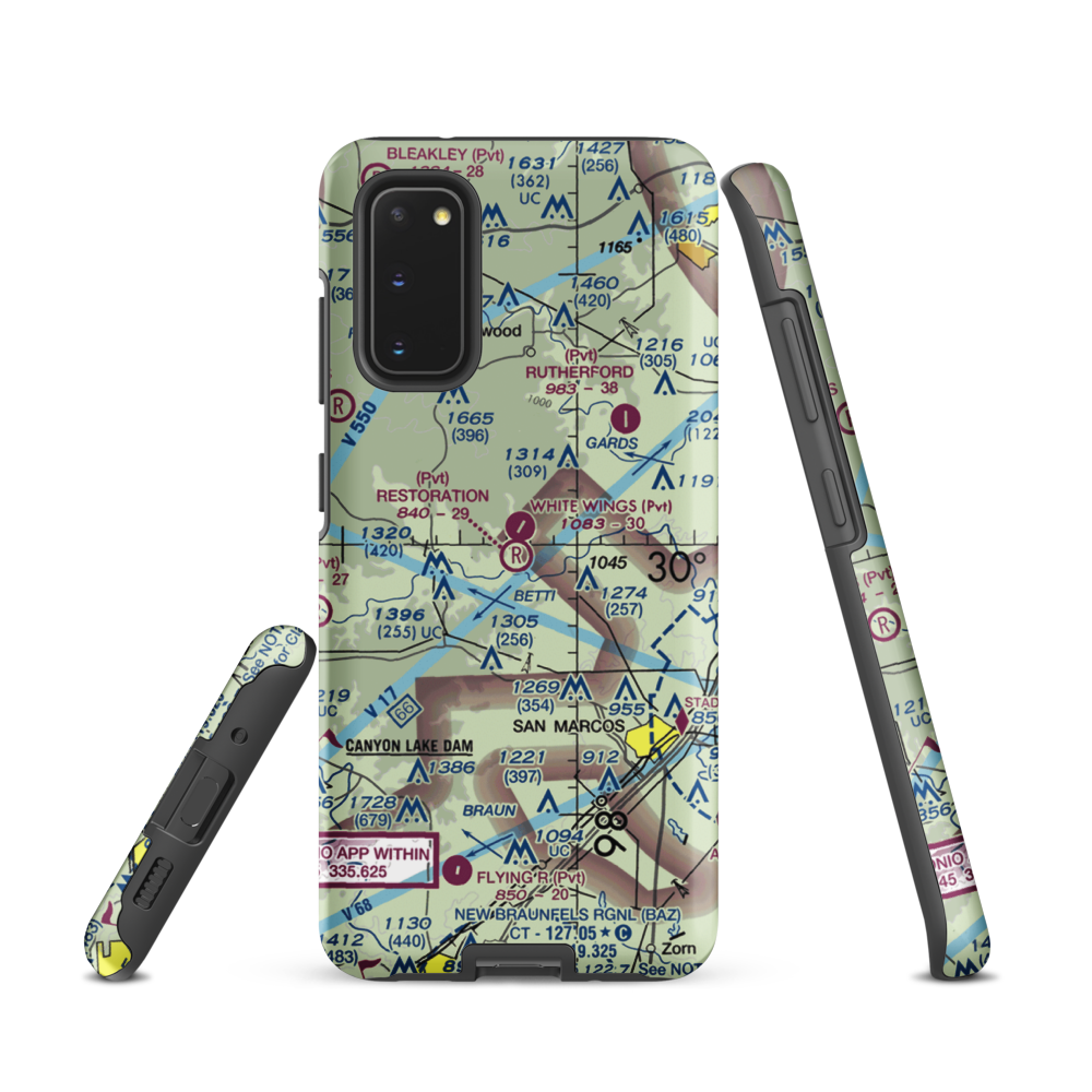 Restoration Ranch Airport (70XS) VFR Sectional Samsung Phone Case Samsung Galaxy S20 model shown