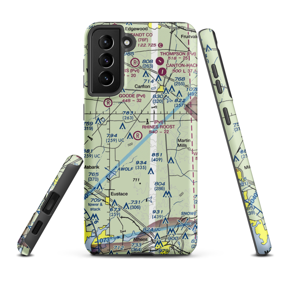 Rhines Roost Airport (91TA) VFR Sectional Samsung Phone Case Samsung Galaxy S21 Plus model shown