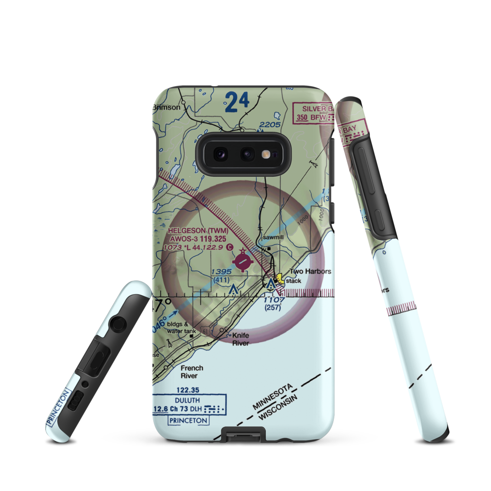 Richard B Helgeson Airport (TWM) VFR Sectional Samsung Phone Case Samsung Galaxy S10 Plus model shown