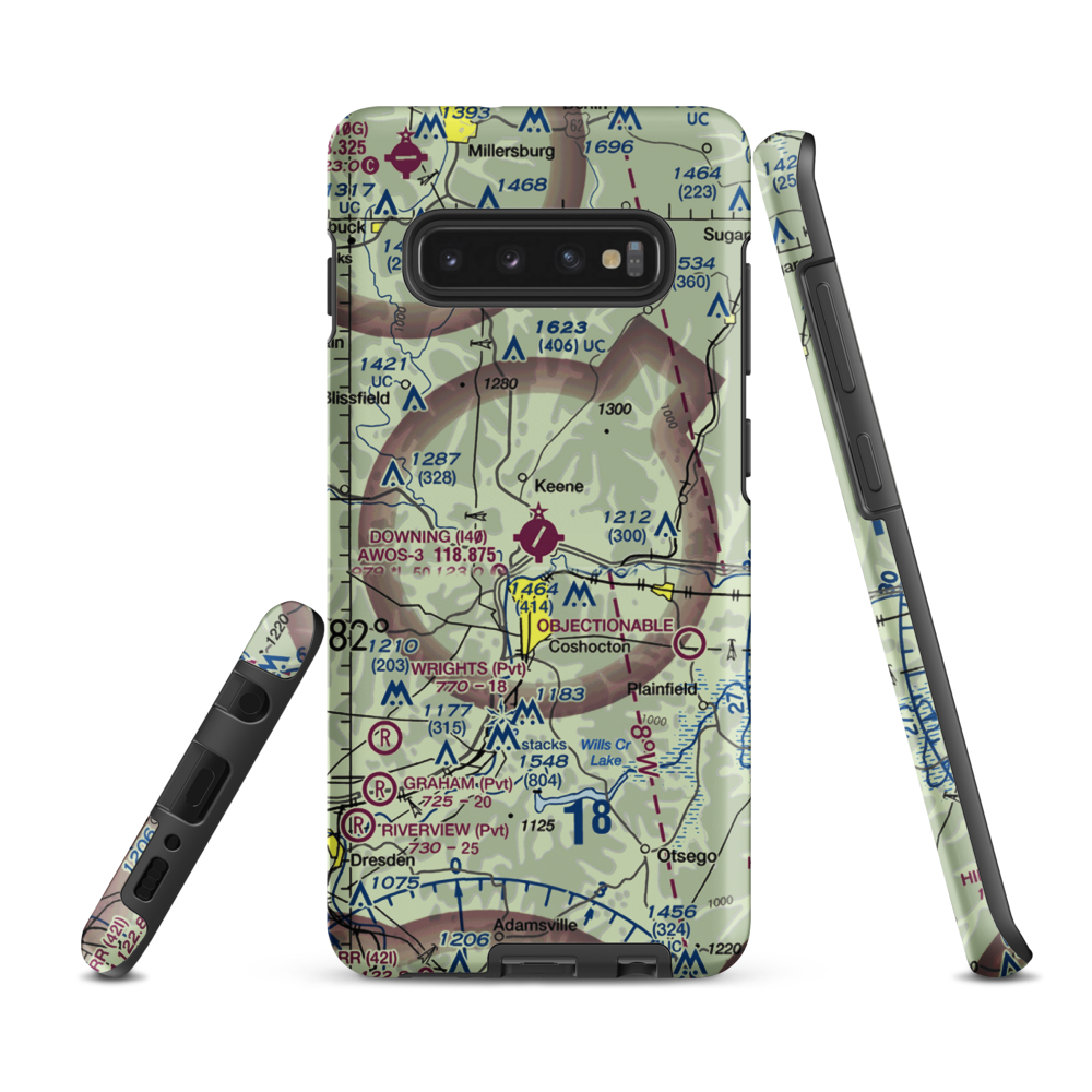 Richard Downing Airport (I40) VFR Sectional Samsung Phone Case Samsung Galaxy S10 Plus model shown