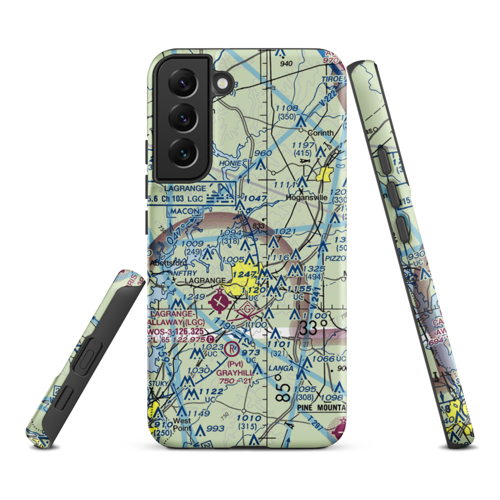 Richards Airport (GA44) VFR Sectional Samsung Phone Case Samsung Galaxy S22 Plus model shown
