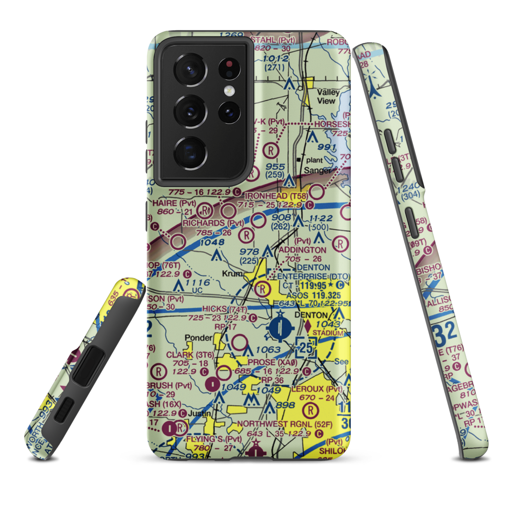 Richards Airport (TA47) VFR Sectional Samsung Phone Case Samsung Galaxy S21 Ultra model shown