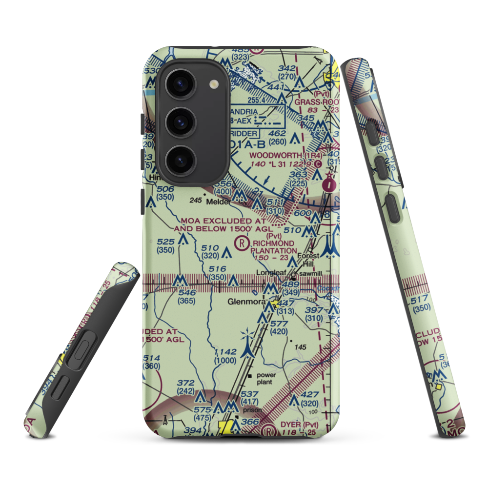Richmond Plantation Airport (07LA) VFR Sectional Samsung Phone Case Samsung Galaxy S23 Plus model shown