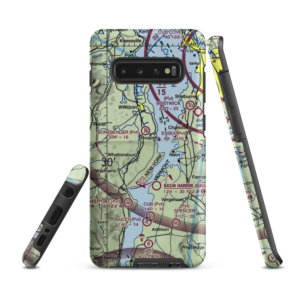 Richter Aero Airport (NY84) VFR Sectional Samsung Phone Case Samsung Galaxy S10 Plus model shown