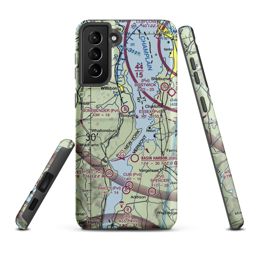 Richter Aero Airport (NY84) VFR Sectional Samsung Phone Case Samsung Galaxy S21 Plus model shown