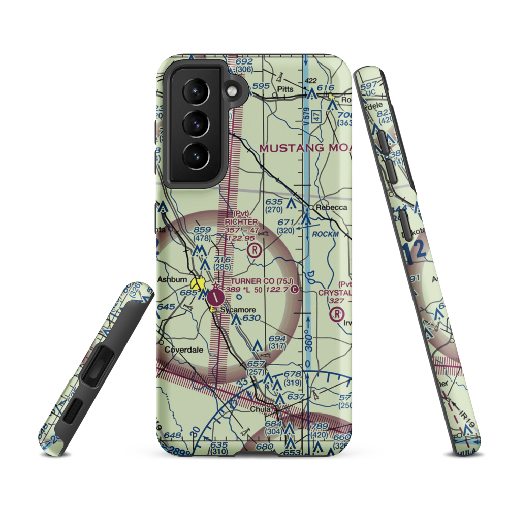 Richter Airpark (GE12) VFR Sectional Samsung Phone Case Samsung Galaxy S21 FE model shown