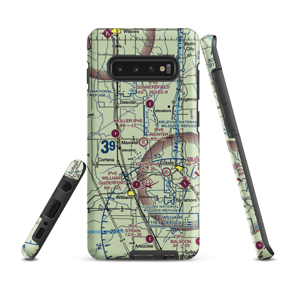 Richter Airport (12CN) VFR Sectional Samsung Phone Case Samsung Galaxy S10 Plus model shown