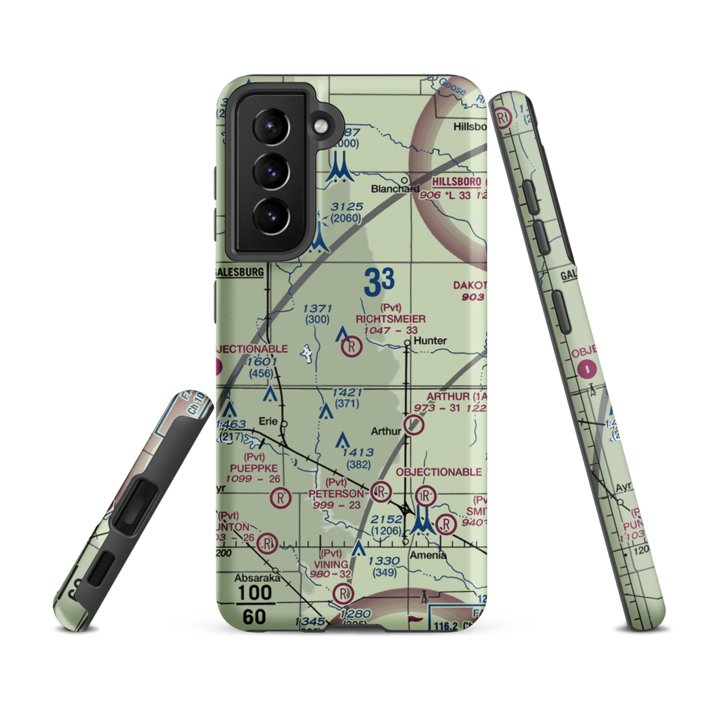 Richtsmeier Airport (52ND) VFR Sectional Samsung Phone Case Samsung Galaxy S21 FE model shown