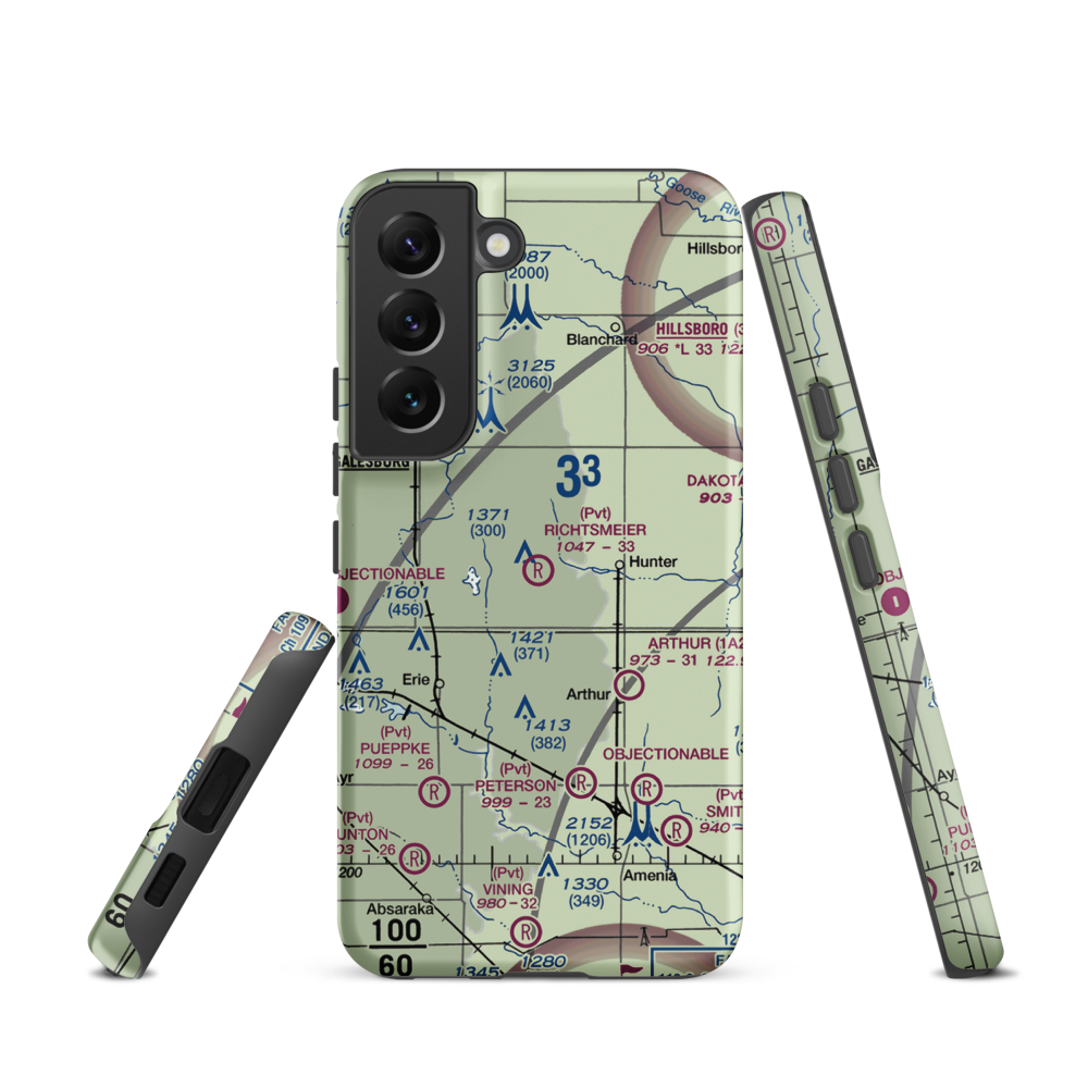 Richtsmeier Airport (52ND) VFR Sectional Samsung Phone Case Samsung Galaxy S22 model shown