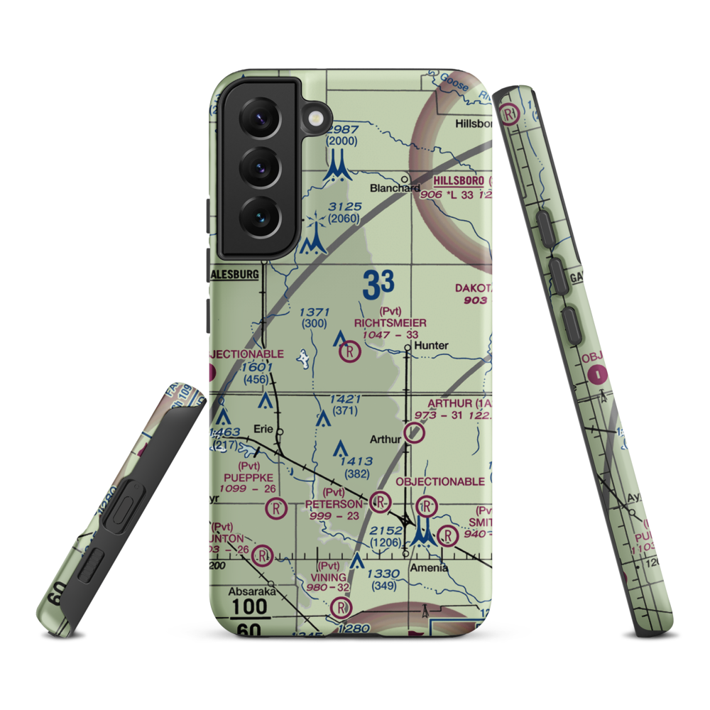 Richtsmeier Airport (52ND) VFR Sectional Samsung Phone Case Samsung Galaxy S22 Plus model shown