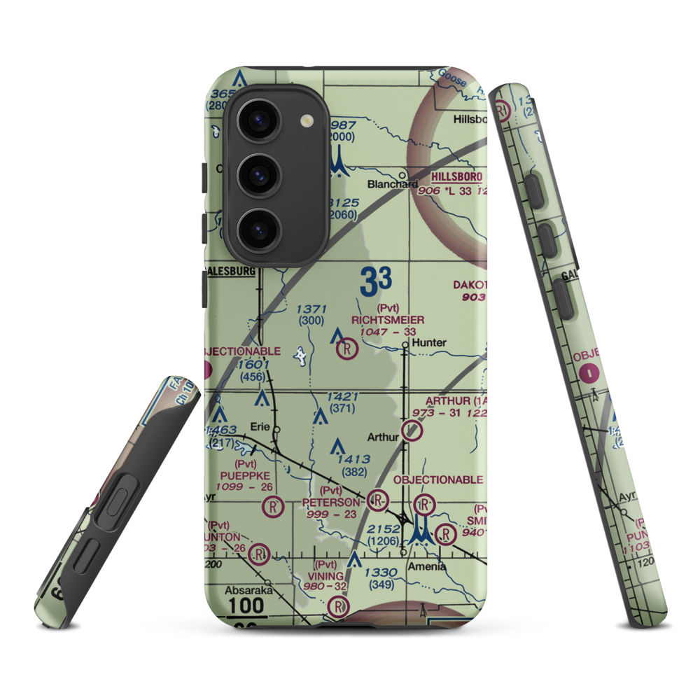 Richtsmeier Airport (52ND) VFR Sectional Samsung Phone Case Samsung Galaxy S23 Plus model shown