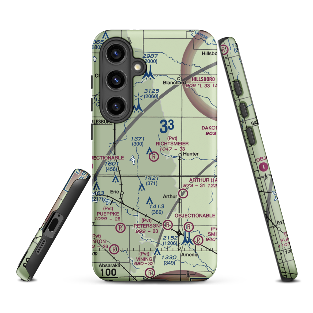 Richtsmeier Airport (52ND) VFR Sectional Samsung Phone Case Samsung Galaxy S24 Plus model shown