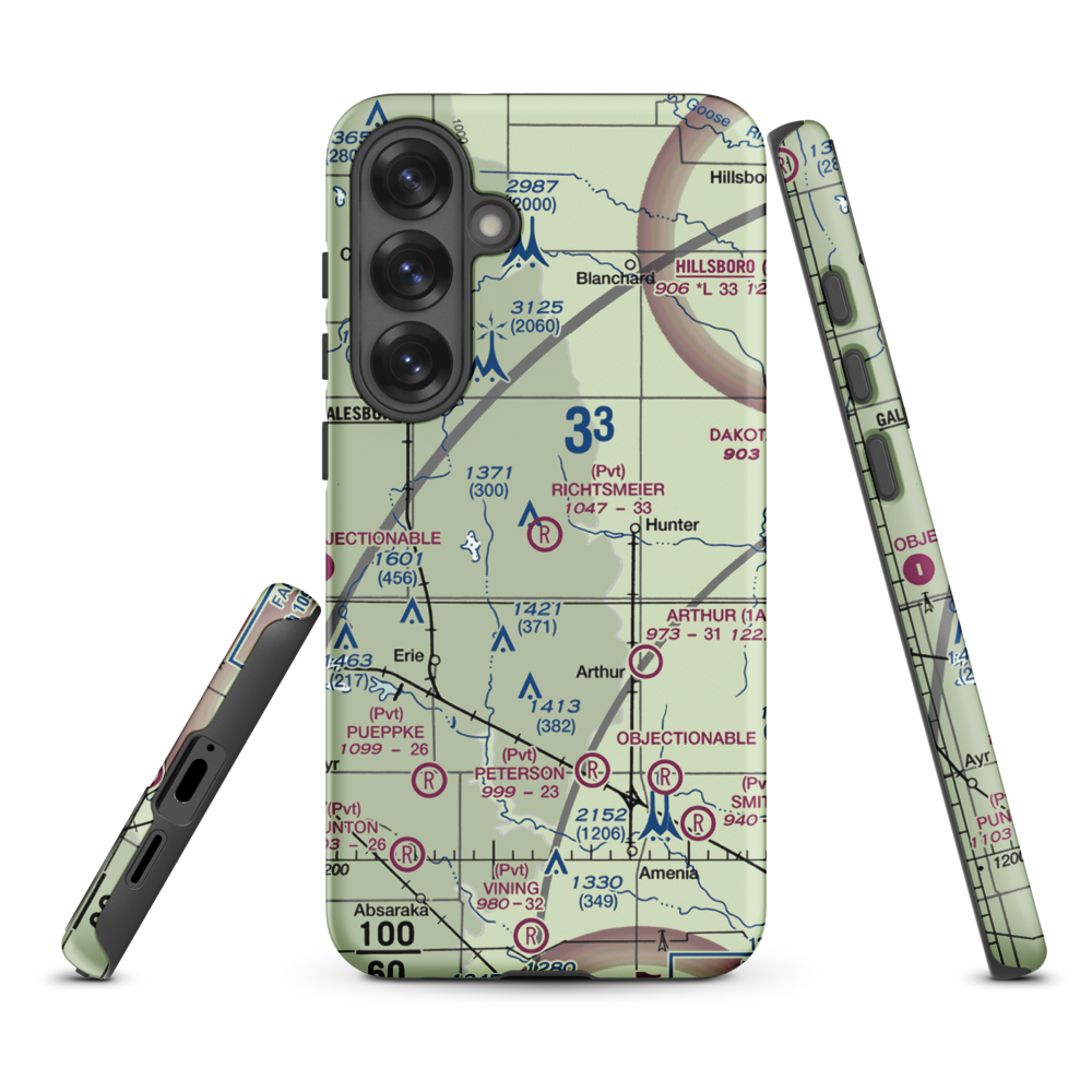 Richtsmeier Airport (52ND) VFR Sectional Samsung Phone Case Samsung Galaxy S25 Plus model shown