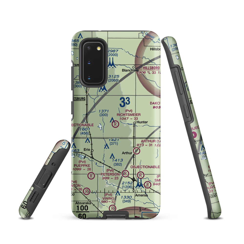 Richtsmeier Airport (52ND) VFR Sectional Samsung Phone Case Samsung Galaxy S20 model shown
