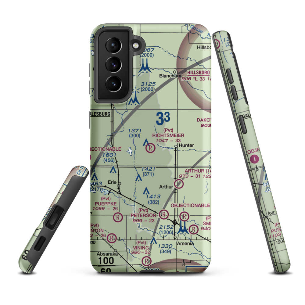 Richtsmeier Airport (52ND) VFR Sectional Samsung Phone Case Samsung Galaxy S21 FE model shown