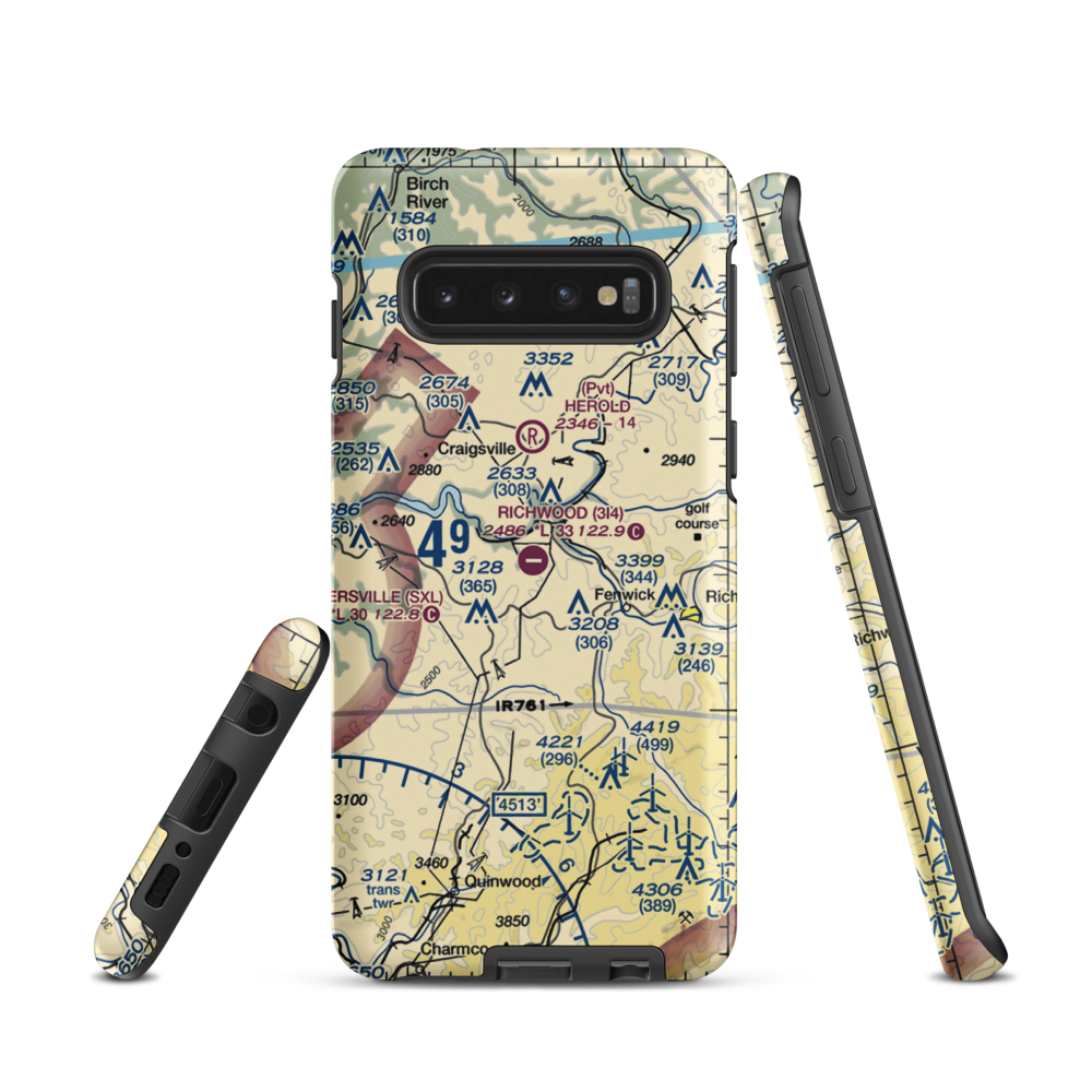Richwood Municipal Airport (3I4) VFR Sectional Samsung Phone Case Samsung Galaxy S10 model shown