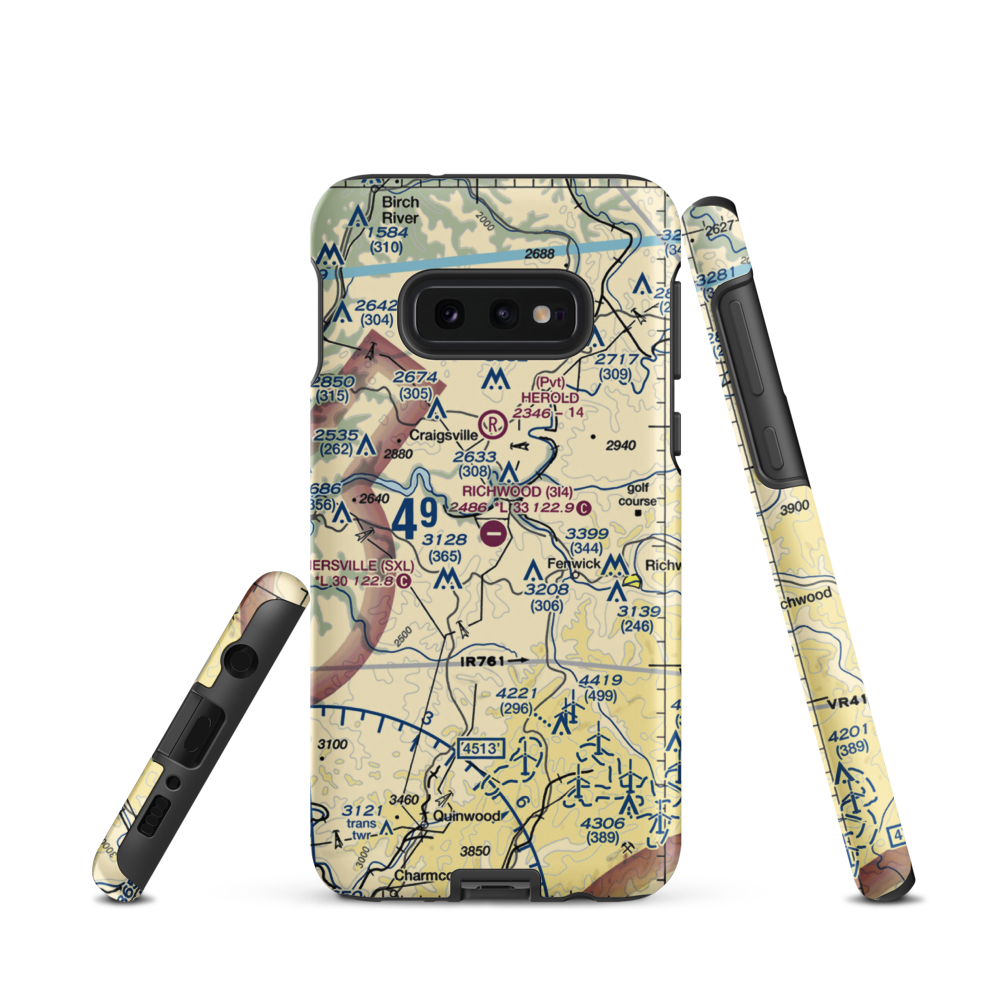 Richwood Municipal Airport (3I4) VFR Sectional Samsung Phone Case Samsung Galaxy S10e model shown