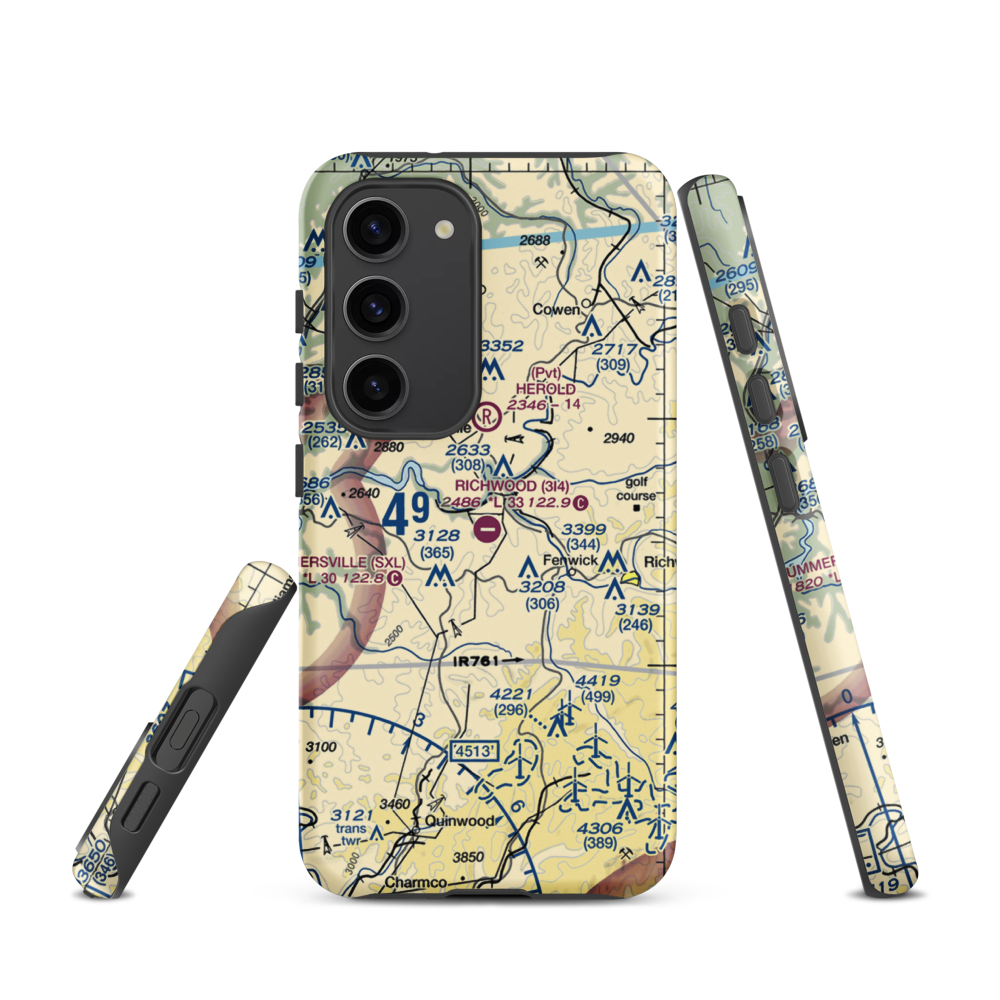 Richwood Municipal Airport (3I4) VFR Sectional Samsung Phone Case Samsung Galaxy S23 model shown