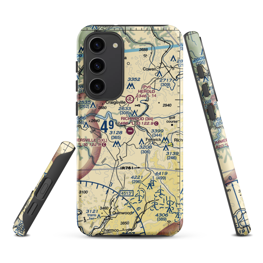 Richwood Municipal Airport (3I4) VFR Sectional Samsung Phone Case Samsung Galaxy S23 Plus model shown
