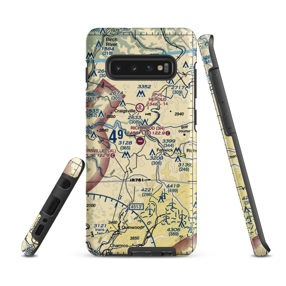 Richwood Municipal Airport (3I4) VFR Sectional Samsung Phone Case Samsung Galaxy S10 Plus model shown