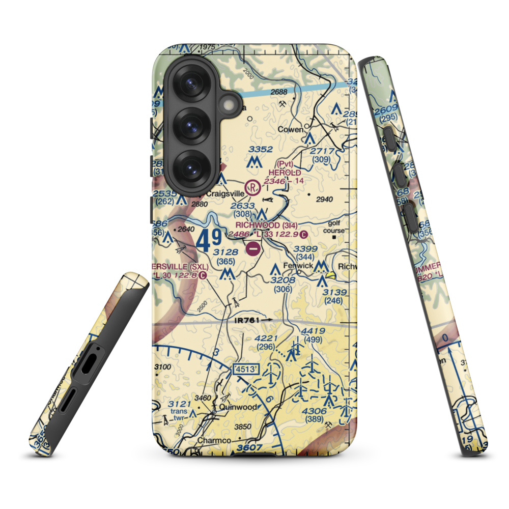 Richwood Municipal Airport (3I4) VFR Sectional Samsung Phone Case Samsung Galaxy S25 Plus model shown