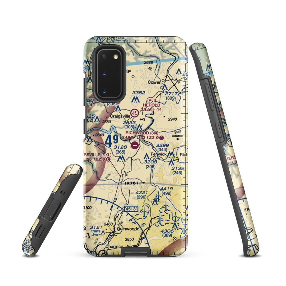 Richwood Municipal Airport (3I4) VFR Sectional Samsung Phone Case Samsung Galaxy S20 model shown