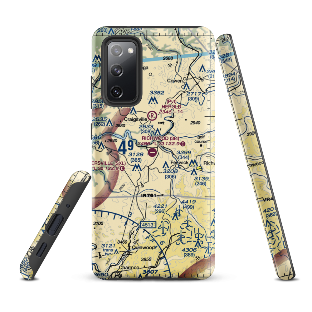 Richwood Municipal Airport (3I4) VFR Sectional Samsung Phone Case Samsung Galaxy S20 FE model shown