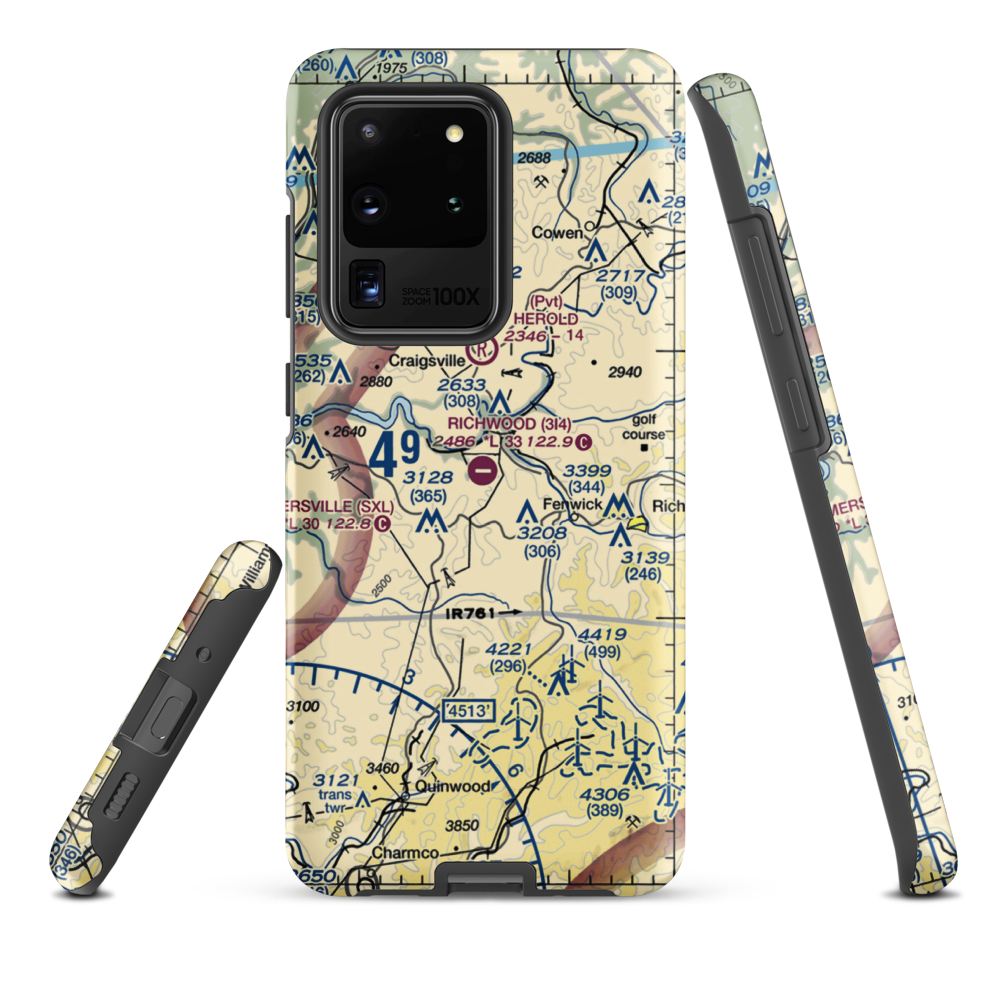 Richwood Municipal Airport (3I4) VFR Sectional Samsung Phone Case Samsung Galaxy S20 Ultra model shown