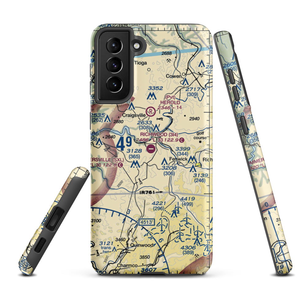 Richwood Municipal Airport (3I4) VFR Sectional Samsung Phone Case Samsung Galaxy S21 FE model shown