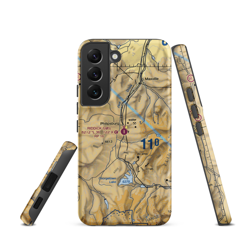 Riddick Field (U05) VFR Sectional Samsung Phone Case Samsung Galaxy S22 model shown