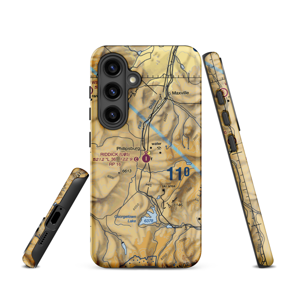 Riddick Field (U05) VFR Sectional Samsung Phone Case Samsung Galaxy S24 model shown