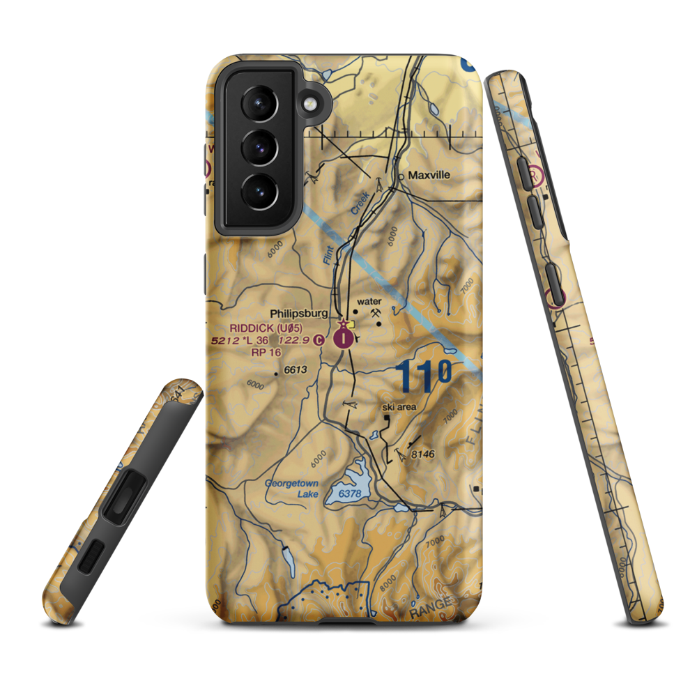 Riddick Field (U05) VFR Sectional Samsung Phone Case Samsung Galaxy S21 Plus model shown