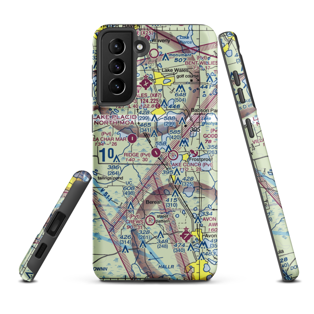 Ridge Landing Airport (4FL5) VFR Sectional Samsung Phone Case Samsung Galaxy S21 Plus model shown