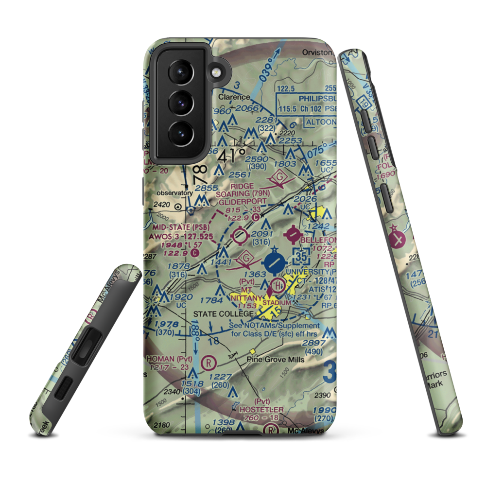 Ridge Soaring Gliderport (79N) VFR Sectional Samsung Phone Case Samsung Galaxy S21 Plus model shown