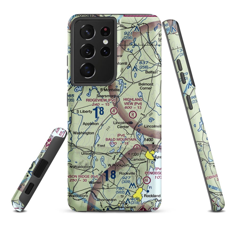 Ridgeview Airport (12ME) VFR Sectional Samsung Phone Case Samsung Galaxy S21 Ultra model shown