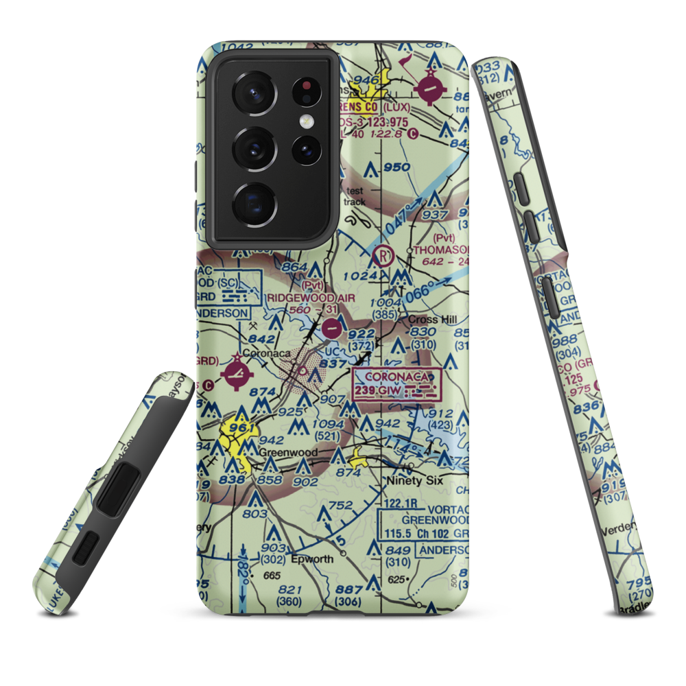 Ridgewood Air Airport (2SC5) VFR Sectional Samsung Phone Case Samsung Galaxy S21 Ultra model shown