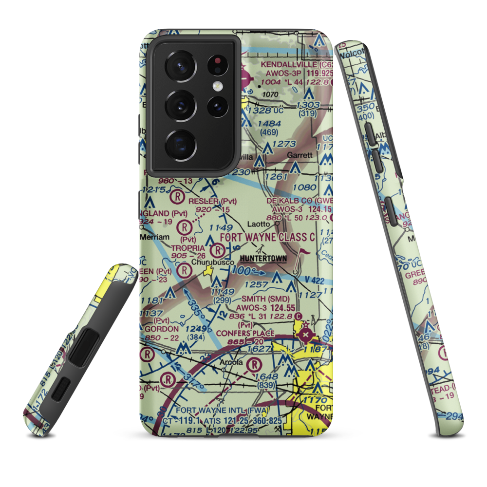 Ries Airport (76II) VFR Sectional Samsung Phone Case Samsung Galaxy S21 Plus model shown
