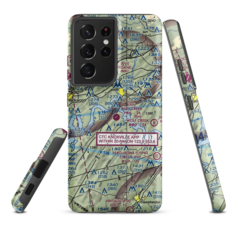 Riley Creek Airport (12TN) VFR Sectional Samsung Phone Case Samsung Galaxy S21 Ultra model shown